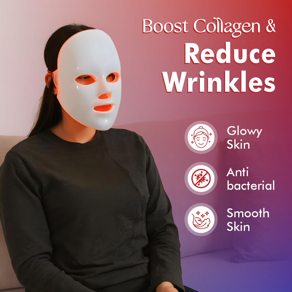 LED Beauty Face Mask - Rejuvenating Anti-Aging Skin Therapy