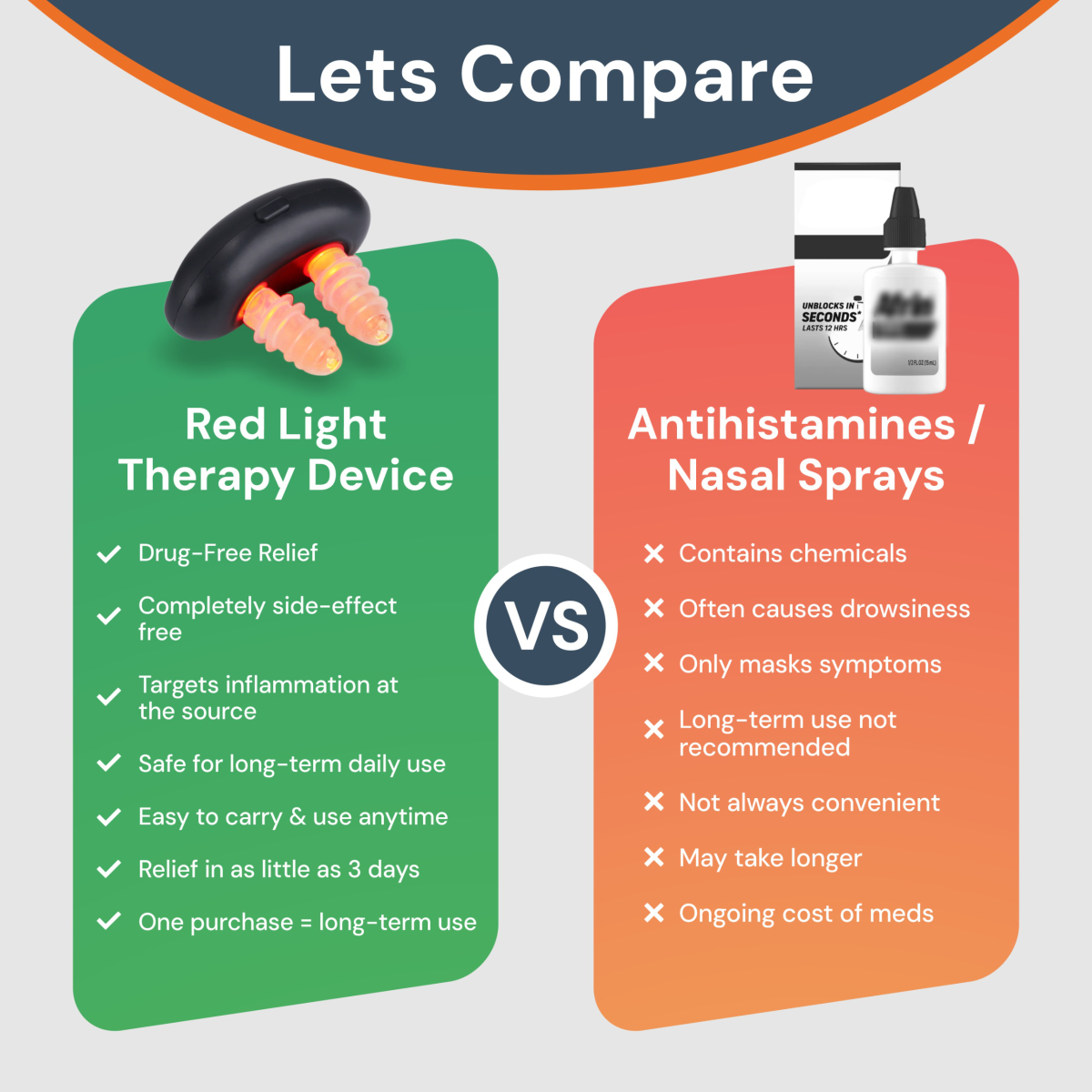 Red Light Therapy Nasal Device