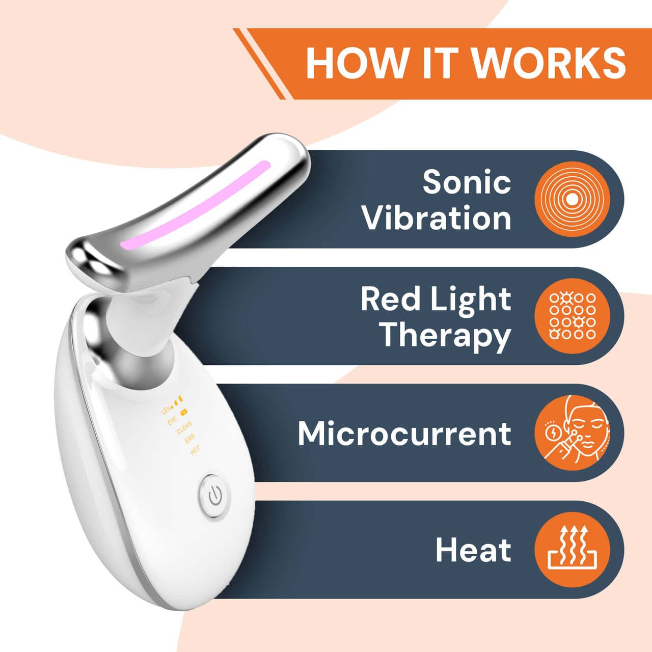 LED Face Massager – Anti-Aging, Skin Tightening & Wrinkle Reduction - EMS, Heat & Light Therapy