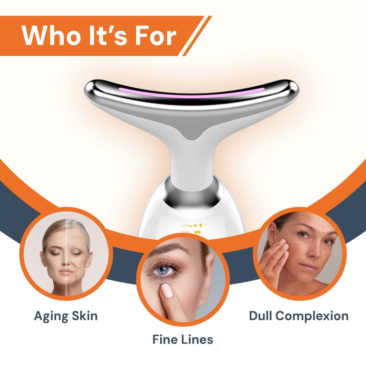 LED Face Massager – Anti-Aging, Skin Tightening & Wrinkle Reduction - EMS, Heat & Light Therapy