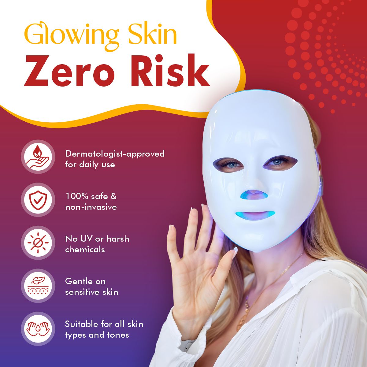 LED Beauty Face Mask - Rejuvenating Anti-Aging Skin Therapy