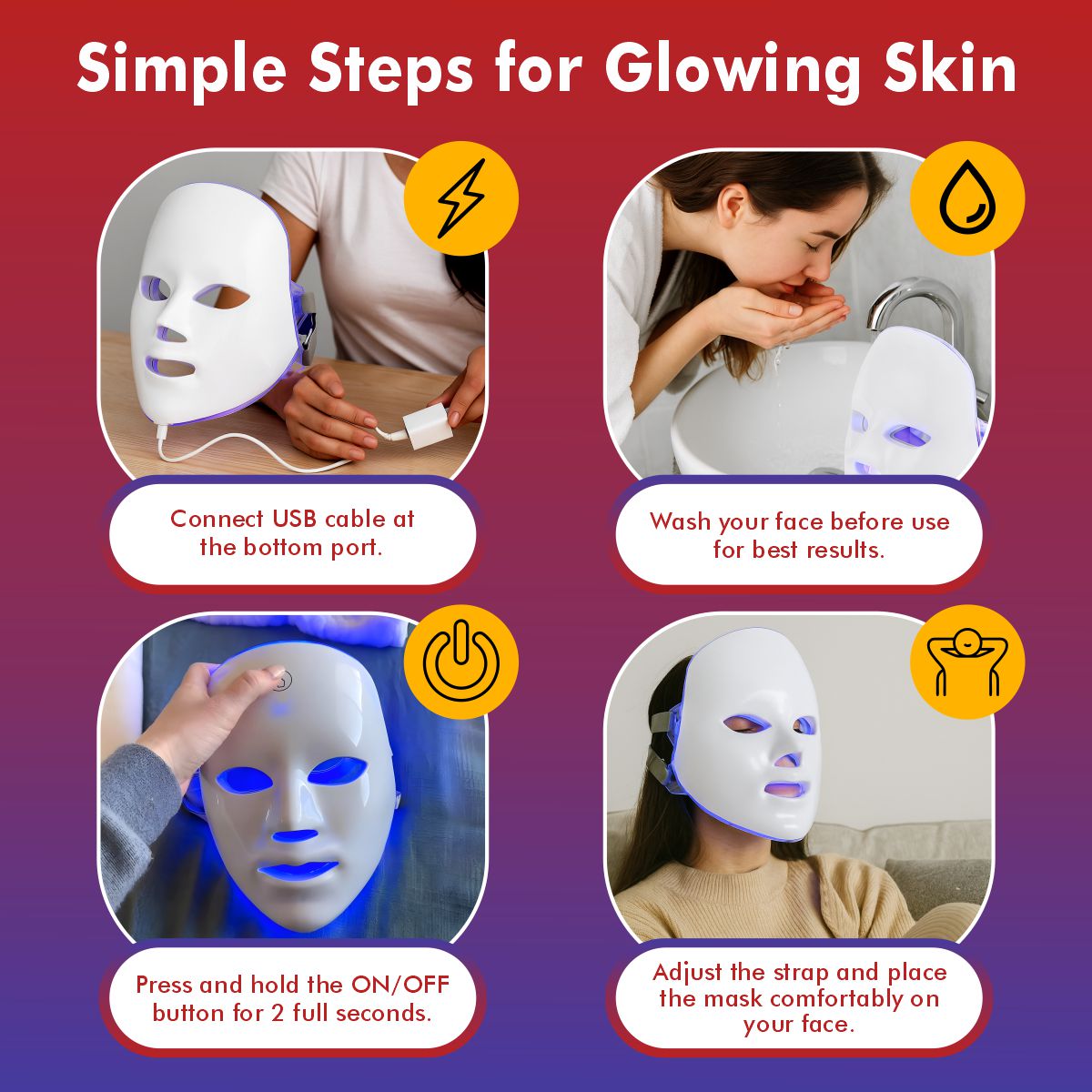 LED Beauty Face Mask - Rejuvenating Anti-Aging Skin Therapy